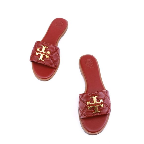 NIB Tory Burch QUILTED EVERLY Slide in Roma Red 6, 9, 9.5 - Picture 4 of 10